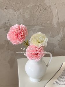 Artificial Carnation Flower Bouquet Mothers Teachers Day Gift Fake Flowers for Home Decoration