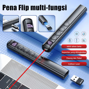 Wireless Laser Pointer Presenter LED digital type-c Remote Control Laser Pen Lase Presentasi PPT Sinar Merah Jarak 200M USB Receiver