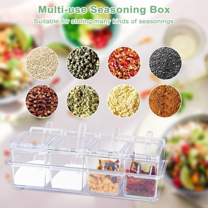 Crystal Clear Seasoning Box Acrylic Spice Rack Storage Container