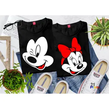 Couples mickey and minnie mouse shirts on sale