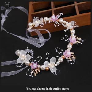 Hayating Golden Leaf Headband Flower Garland Headband Crown Sweet European Wedding Dress Childrens Headpiece