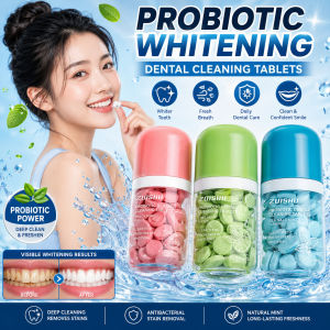 Probiotic Breath Freshener Teeth Whitening Tablets Anti-Bacterial Stain Remover Fresh Breath Oral Care Portable Cleaning Tablets Daily Use