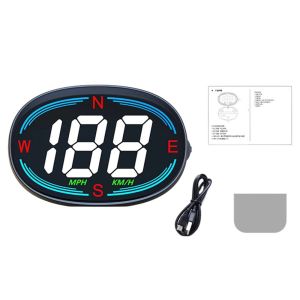 MING1996 พลักแอนด์เพลย์ GPS HUD Car Head Up Display เข็มทิศสำหรับเข็มทิศ สัญญาณเตือนความเร็วเกิน เครื่องวัดความเร็วรถแบบดิจิตอล พลาสติกทำจากพลาสติก สากลสากลสากล เครื่องวัดความเร็วรถ พอดีกับรถทั้งหมด