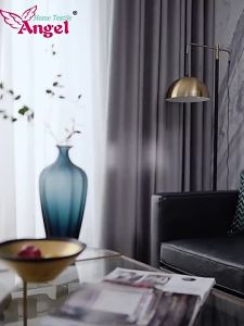 ANGEL#A1019/3IN1 SET GRAY CURTAINS A-1019