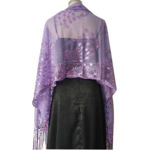 MAYIT Ren thêu Khăn choàng cưới thanh lịch Đồ trang trí sequin Ren hoa rỗng Khăn choàng ren Thời trang Vải lưới thoáng khí Khăn voan dành cho phụ nữ