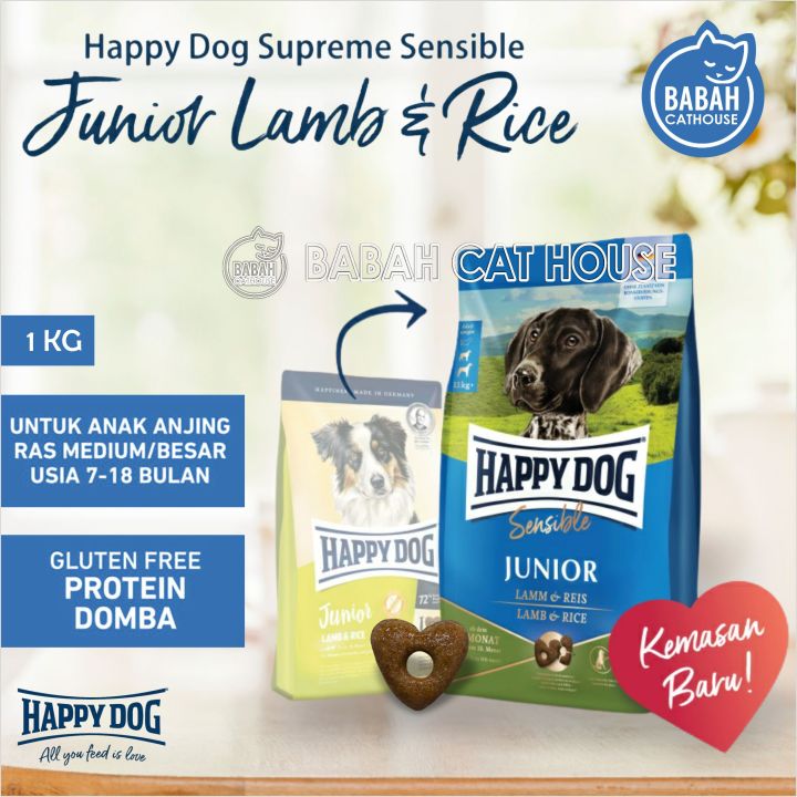 HAPPY DOG SENSIBLE JUNIOR LAMB RICE 1KG Dog Food HD Makanan Anak