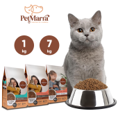 PetMarra Adult Cat & Kitten Dry Food 1kg & 7kg: All Breeds Cat Food
