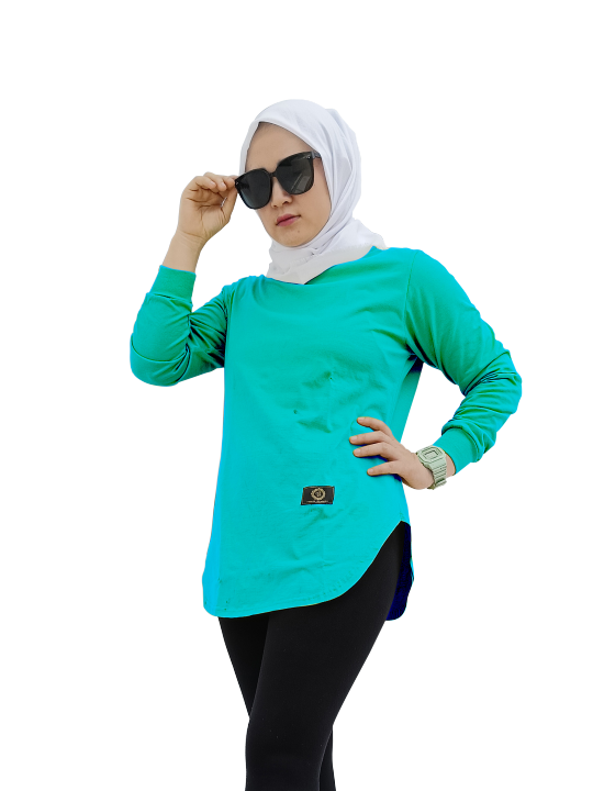 Kaos Lengan Panjang Wanita Jumbo Ld 130 Polos Bawahan Oval Lazada