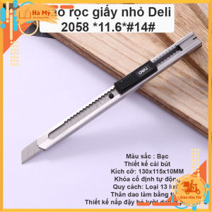 Dao rọc giấy Deli 2058 chất liệu kim loại với lưỡi thép SK5