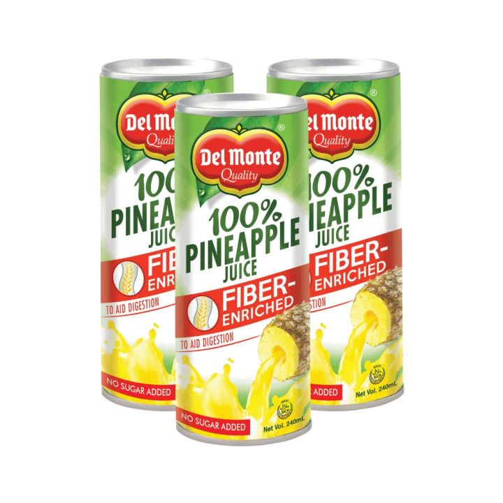 Del Monte 100 Pineapple Juice Fiber Enriched 220ml Pack of 3 Lazada PH