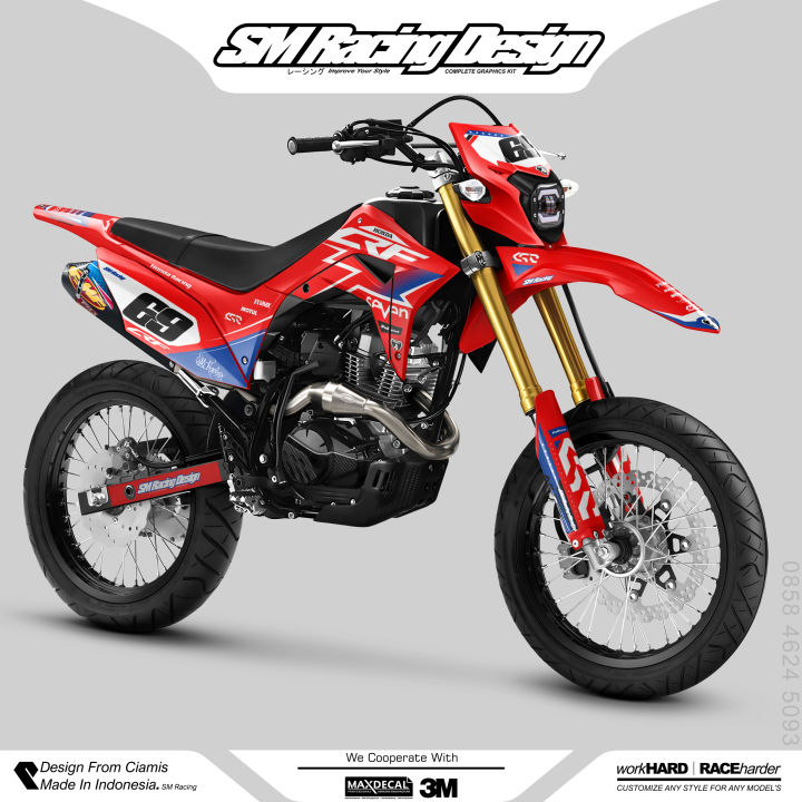 Decal Stiker CRF 150 L Full Body Terbaru Warna Merah Putih Mix Biru ...