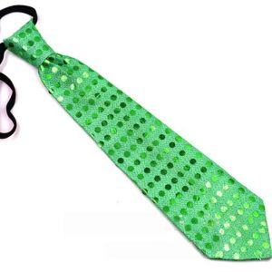 LONGB Dot Print LED Luminous Tie Colorful Battery Powered Sequins Glowing Tie Creativity Lightweight Men Women Necktie Party Accessories