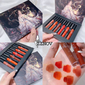 zznov พร้อมส่ง (1 เซตมี 6สี ) ลิปกลอสสูทแฟชั่น มอยซ์เจอไรเซอร์ยาวนาน ใช้งานง่าย กันน้ำ ไม่มีรอย