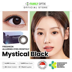 Freshkon Alluring Eyes Mystical Black 1 Pasang Monthly Softlens Warna Bulanan
