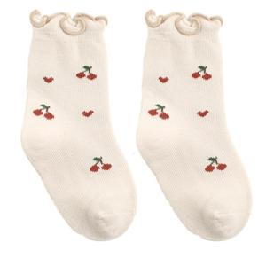 Ruffle cạnh bông vớ dài đến đầu gối Crochet cô bé tất ấm dày mùa đông thoáng khí vớ trẻ em Hàng dệt kim làm ấm chân