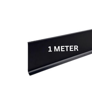 LISH Alumunium 60mm black / 1 meter free klem 2pcs / LISHtahan goresan / LIS sudut dinding/wall