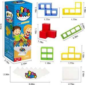 Tetra Tower Balance Stacking Blocks Game Building Blocks Toy for Kids Adults Family Game