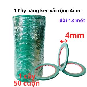Băng keo vải màu vàng xanh dương đỏ rộng 4mm dài 13 mét lõi giấy 3mm - 1 cây có 50 cuộn- Shop Út Lớn