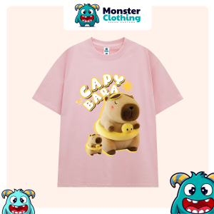 Capybara áo thun nam nữ form rộng tay lỡ cotton oversize