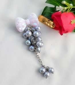 Hijabnur1 - Bros Hijab Mutiara Juntai Panjang - Peniti Dagu -  Pin Hijab Handmade