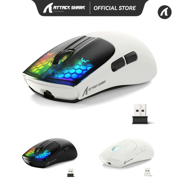 ATTACK SHARK X5 Wireless Gaming Mouse 49g Ultralight Tri-mode 2.4Ghz ...