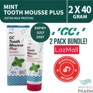 Bundle of 2 RECALDENT GC Tooth Mousse Plus With Extra Milk Protein Mint 40G Expiry July 2027 for Pregnant Braces User Sensitive Teeth Fluoride