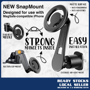 [SG] NEW SnapMount Compact Magnetic MagSafe Car Phone Holder for iPhone 12 13 Pro Max Air Vent Mount Suction
