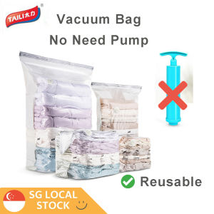 TAILI Vacuum Bag Compression Bag No Need Pump Reusable Travel Clothes Storage Bag Space Saving Seal Bags