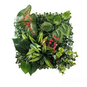 FOUNDTWO Sống động như thật Tấm Tường Cây Nhân Tạo Nhựa Bảo vệ khỏi tia cực tím Tấm thảm cỏ nhân tạo Đạo cụ chụp ảnh Không cần tưới nước Cây trang trí tường nền Trang trí sân vườn nhà
