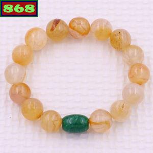 Vòng chuỗi đeo tay mã não vân rạn cam trắng charm cẩm thạch vòng chuỗi phong thủy đá cẩm thạch