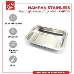 Rectangular Tray / Nampan Saji Makanan 39.5 cm RESTOMART Stainless (0817087)(F0)