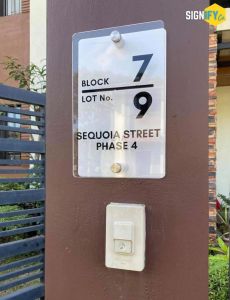 HOUSE PLATE NUMBER/SIGNAGE/MARKER DOUBLE PLATE 12X7 INCH vinyl sticker