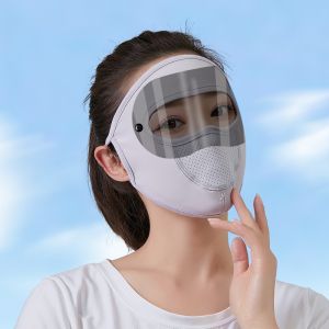 Summer Ice Silk Full Face Sunscreen Mask Outdoor Breathable Windproof Cycling Mask Eye Shield Anti-Fog Anti-dust Goggles Mask