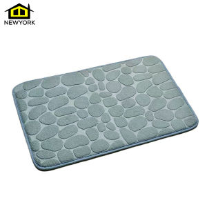 Newyorkbigsale พรมเช็ดเท้า ลายหิน แบบนูน พรมเช็ดเท้าเมโมรีโฟม เนื้อผ้านุ่ม No.Y1977