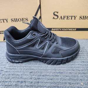 PRO Safety Sport 168 Black Khaki Grey Low Cut Safety Shoes (Free 1 pair Sock)