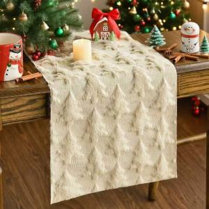 Tablecloth Love Christmas Warm and Cozy Table Flag Christmas Tree Visual Impact Sequin Decoration
