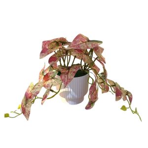 MUSASI Chậu hoa màu trắng Cây cảnh bonsai cỏ nhân tạo Lá Xanh Nhiều màu sắc Cây giả trong chậu Sáng tạo Đạo cụ ảnh Cây leo xanh trồng trong chậu Trang trí nhà cửa