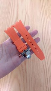 SDSXFluoro Rubber Strap for Audemars Piguet Royal Oak 15400 15500 26331 Butterfly Buckle Men Soft FKM Replace Watch Band for AP 26mmFYK