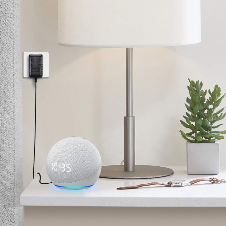 Caricabatterie 15W Per Echo Dot 3/4/5 E Show 5 – Adattatore 12V 1,25A Con Cavo 2m, Nero