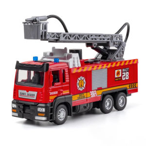 Childrens Fire Truck  Model Toy with Music And Light Simulated Spray Water Engineer Vehicle