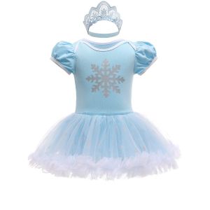 Newborn Infant Baby Girls Summer Short Sleeve Romper for Girl Clothes Mermaid Snow White 1st Birthday Dress Elsa Jumpsuits New Princess Costume 0-24 months