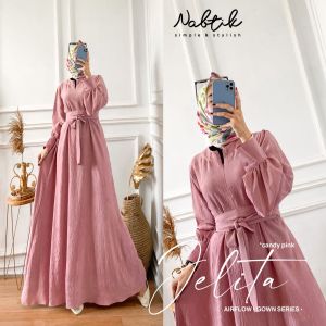 Jelita Gown by Nabtik / Gamis Maxi Dress / Bahan Cringkle Airflow / LD 110 PB 140