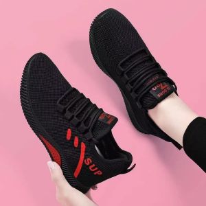 la[ Bông Đơn Tùy Chọn ]2025 Giày Chạy Bộ Dệt Bay Cho Nữ Giày Thể Thao Thoải Mái Thoải Mái Đế Mềm Dễ Phối