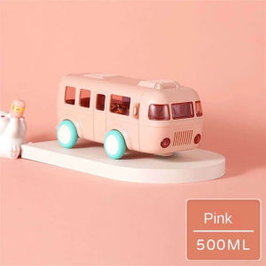 CQW.NO1 500ml Bus Bottle with Straw and Strap Cute Water Bottles For Children
