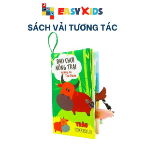Sách Vải Tương Tác Đoàn Đuôi Con Vật Song Ngữ Việt-Anh Nhiều Chủ Đề Có Tiếng Kêu Bóp Chít Sột Soạt