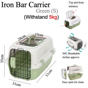 Dual Entrance Carrier Pet Carrier Iron Bar Carrier Portable Carrier IATA Approved Carrier