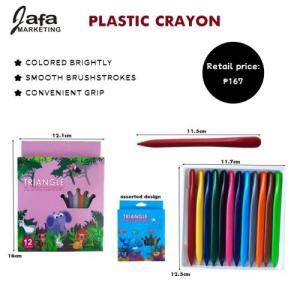 Cartoon Colorful Crayon for Children Triangle Plastic Crayons Washable Painting School Art Supplies