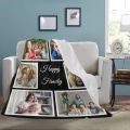 HUGLAZY Custom Blanket with Photos Text Personalized Picture Throw Blankets for Couple Birthday Fathers Mothers Valentines Day Gift. 