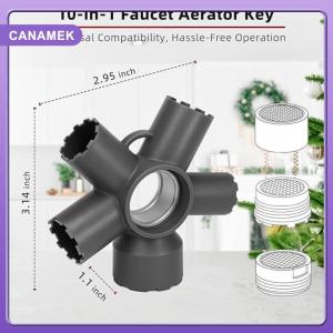 【CANAMEK】 1Pcs Faucet Aerator Key 10 In 1 ABS Faucet Aerator Removal Tool For Threaded Aerator Aerator With Housing Cut Edge&Round