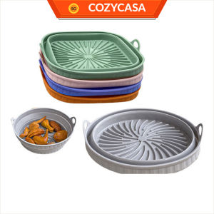 【COZYCASA】Foldable Silicone Air Fryer Mat / Foldable Airfryer Basket / Square And Round Baking Pan/Reusable Pot